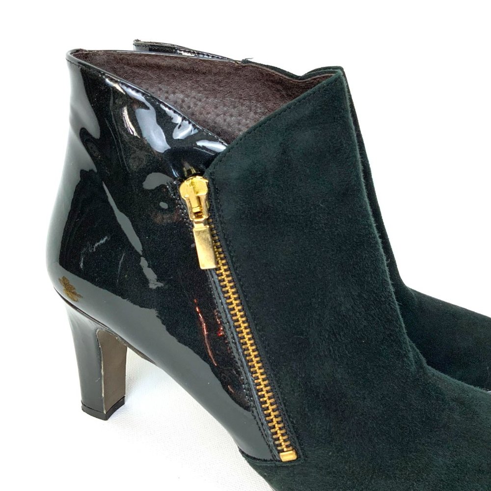 Miryan Spain Black Suede & Patent Leather Hills Ankle Boots Sz 9 (40) - Picture 4 of 16